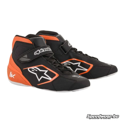 Alpinestars Tech 1 K schoen voor karts - Zwart Oranje Wit