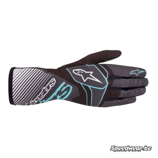 Alpinestars Tech 1-K Race V2 Carbon karthandschoen - Zwart Turquoise