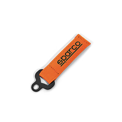 Sparco Oranje Leren Sleutelhanger