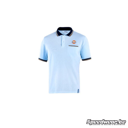 GULF POLO Piquet Pocket Lichtblauw