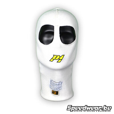 P1 Advanced Racewear X-Flow Balaclava – FIA Approved – White – Eyehole