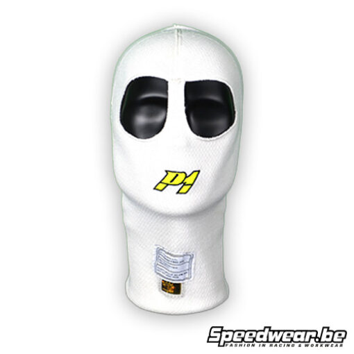 P1 Advanced Racewear X-Flow Balaclava – FIA Approved – White – Eyehole