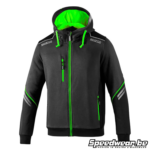 Sparco Hoodie Met Rits - Grijs Groen